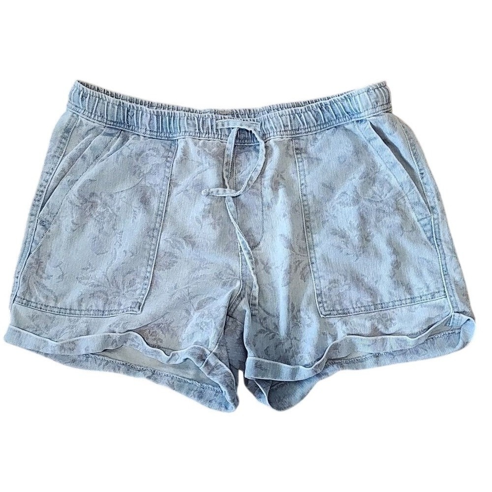Berkley‎ Jensen Floral Denim Shorts L Blue Used Cottagecore Summer Casual